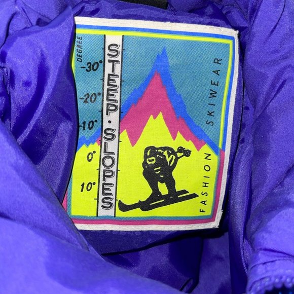 Vintage Steep Slopes Fashion Skiwear Colorblock Winter Ski Snow Gear Coat XL - Picture 9 of 10